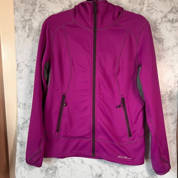 Ladies Eddie Bauer Hoodie Size Medium First Ascent Full Zip Hoodie Purple - Picture 1 of 12